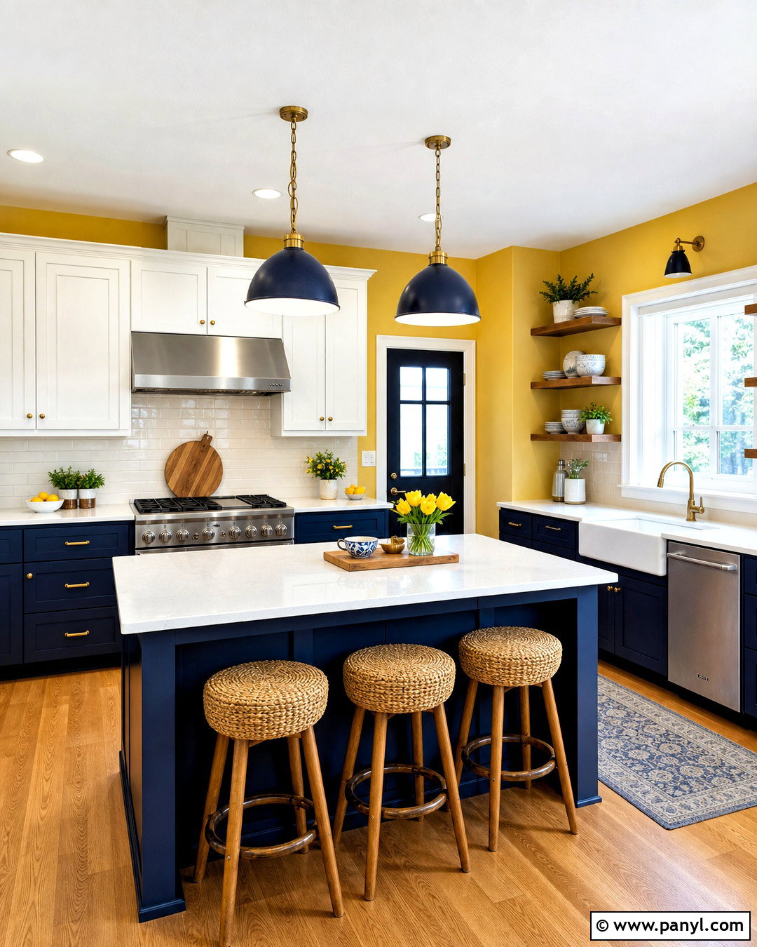 Two-Tone Cabinets With Yellow Walls - 20 what color cabinets go with yellow walls
