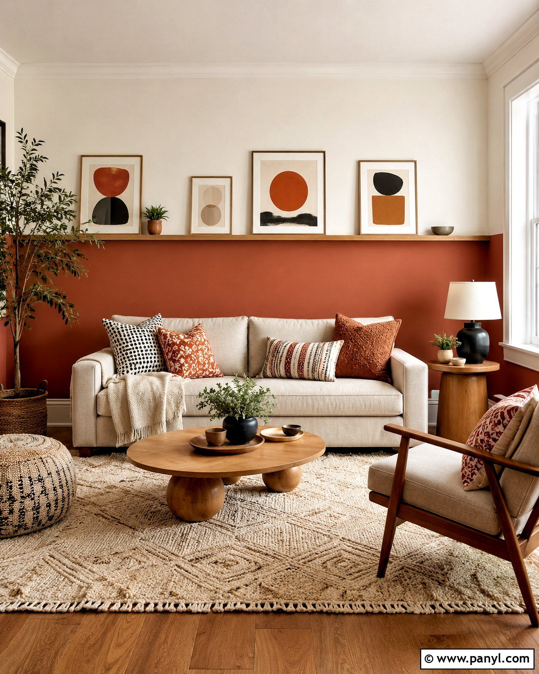 Two Tone Color Block Accent Wall - 20 modern accent wall ideas