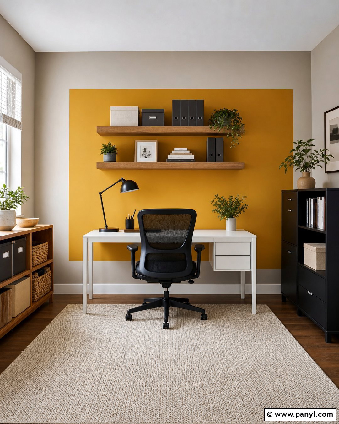 Two Tone Color Block Office Wall - 20 Painting Two Colors On One Wall Ideas