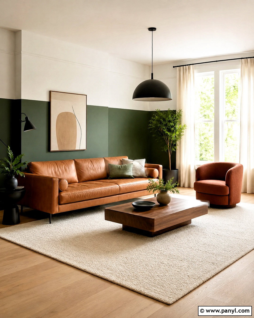 Two Tone Colour Blocking Living Room - 20 colour blocking interior ideas