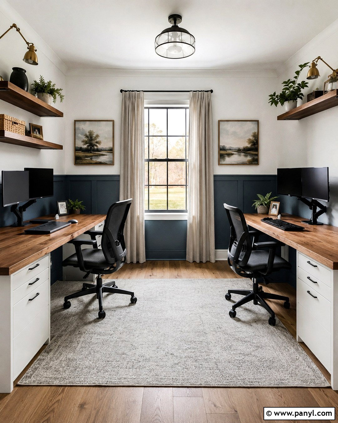 Two Tone Computer Room - 20 Computer Room Wall Color Ideas