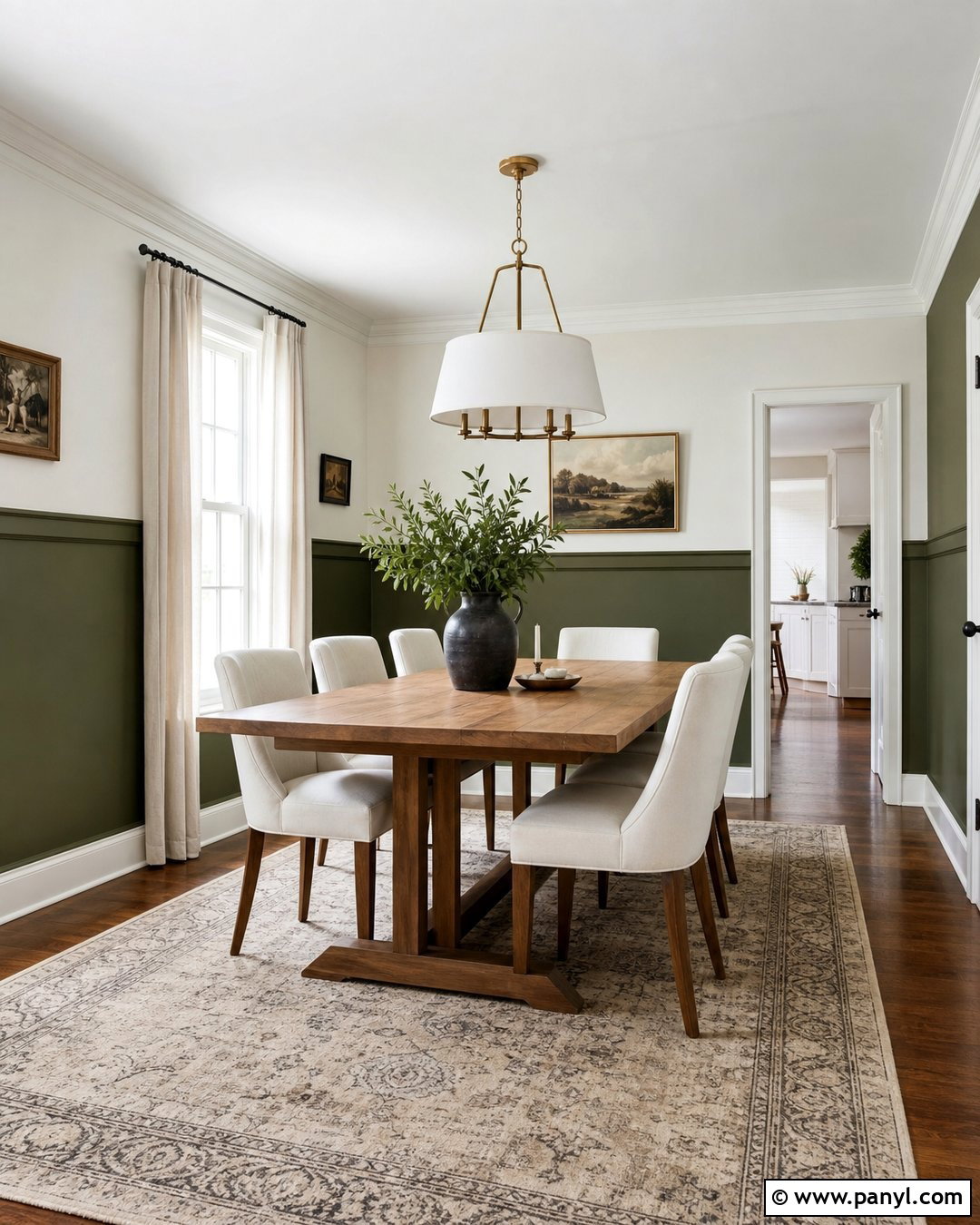 Two Tone Contrast Wall Dining Room - 30 Contrast Wall Ideas