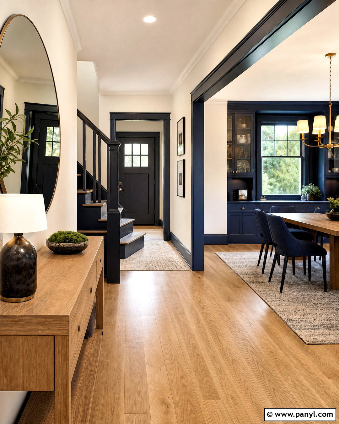 Two Tone Dark Painted Trim - 20 dark painted trim ideas