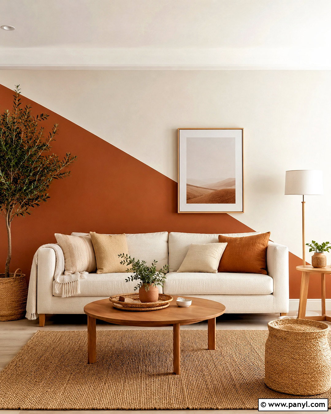 Two Tone Diagonal Geometric Wall Paint - 35 Simple Geometric Wall Paint Ideas