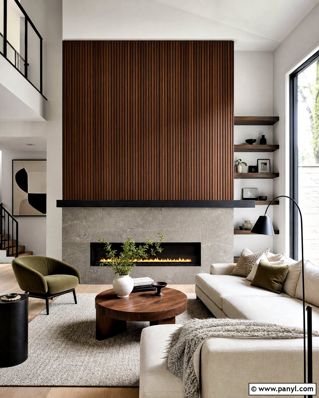 Two-Tone Fireplace Wall - 20 fireplace accent wall ideas