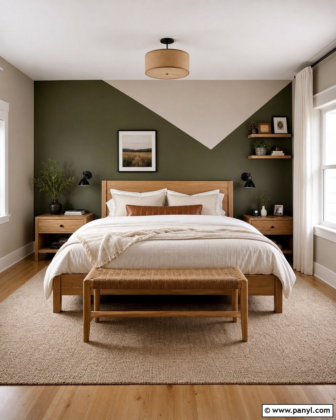 Two Tone Geometric Wall Pattern - 35 geometric wall paint patterns