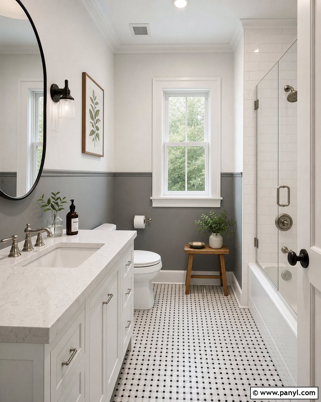 Two Tone Gray Bathroom Walls - 20 Gray Bathroom Wall Color Ideas