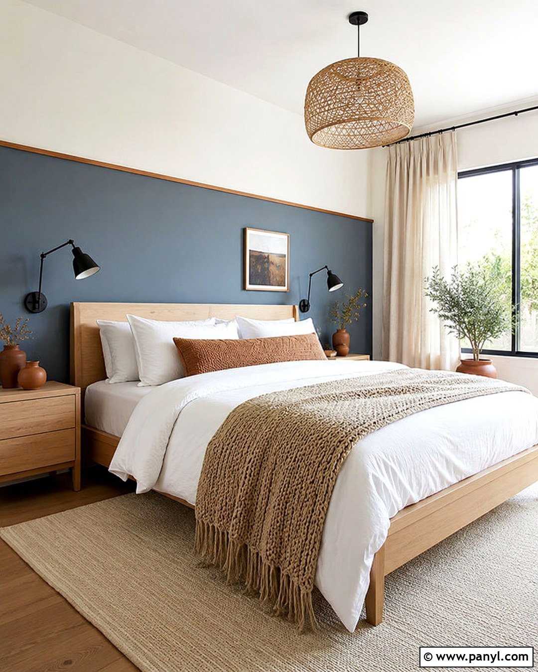 Two-Tone Gray Blue Accent Wall - 20 Gray Blue Accent Wall Ideas