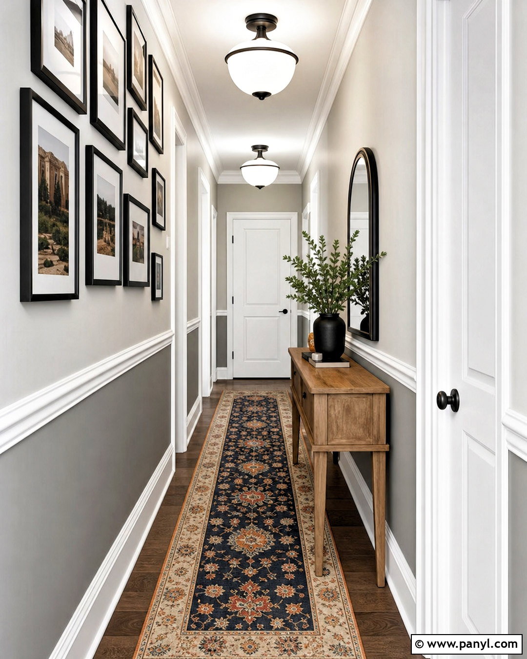 Two-Tone Gray Hallway - 20 gray wall color ideas