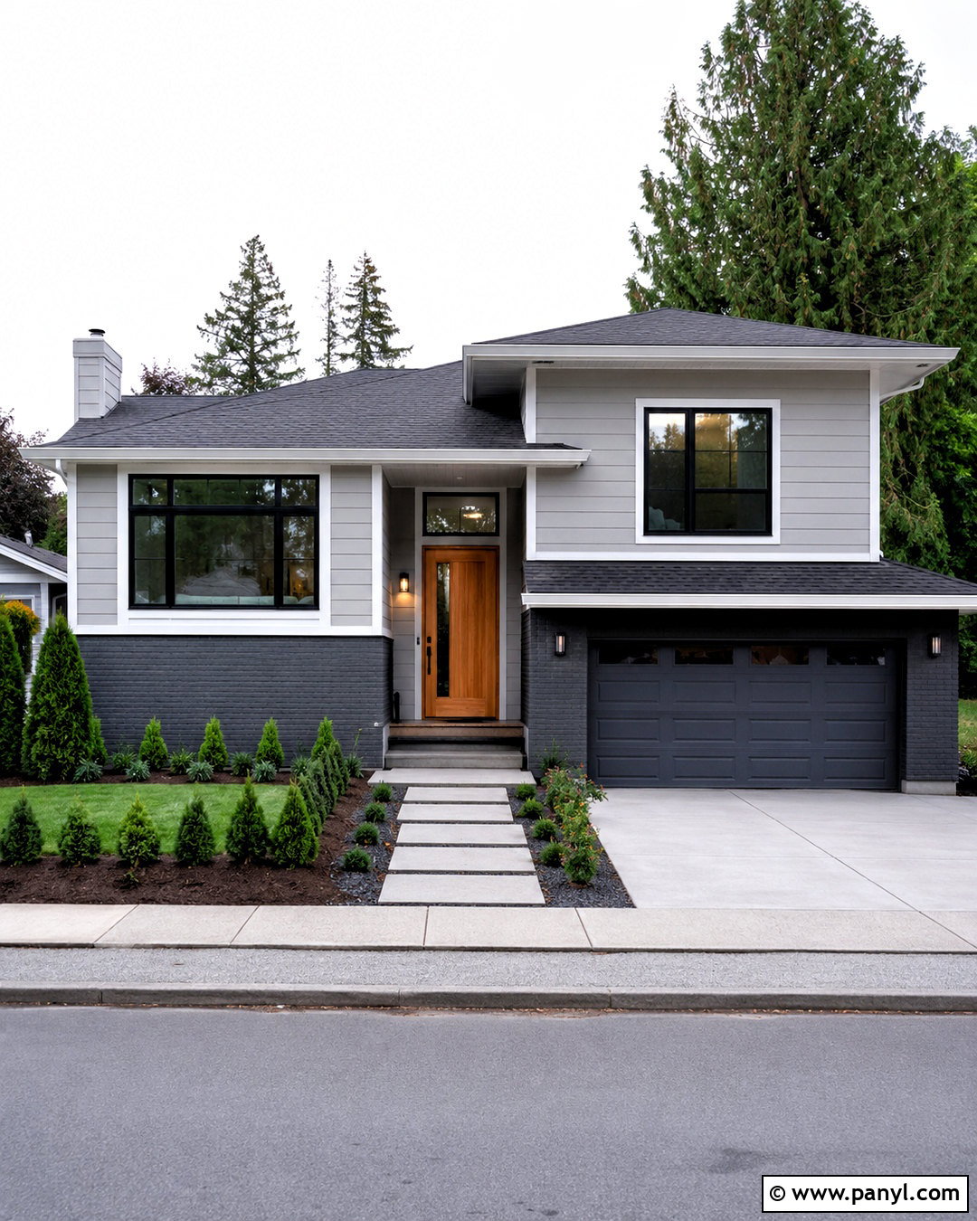 Two Tone Gray Outside Wall - 20 outside wall painting ideas