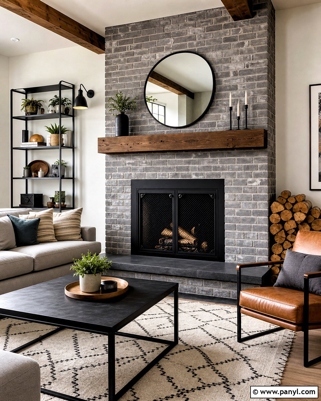 20 Gray Fireplace Brick Painted Ideas for a Striking Update
