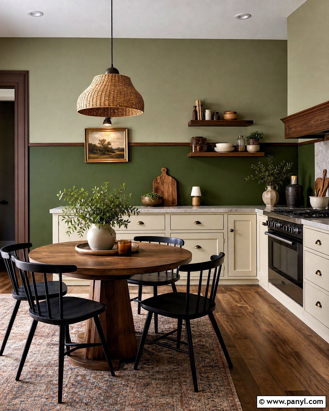 Two Tone Green Accent Wall - 20 green accent wall kitchen ideas