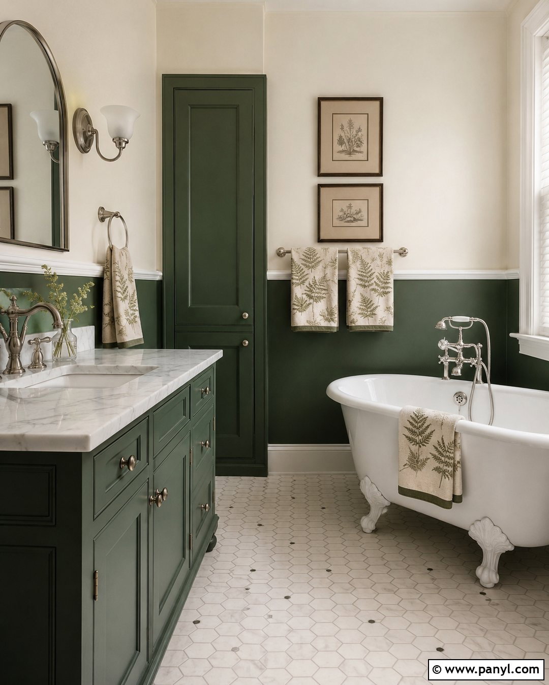 Two Tone Green And Cream Bathroom - 20 Vintage Bathroom With Green Walls