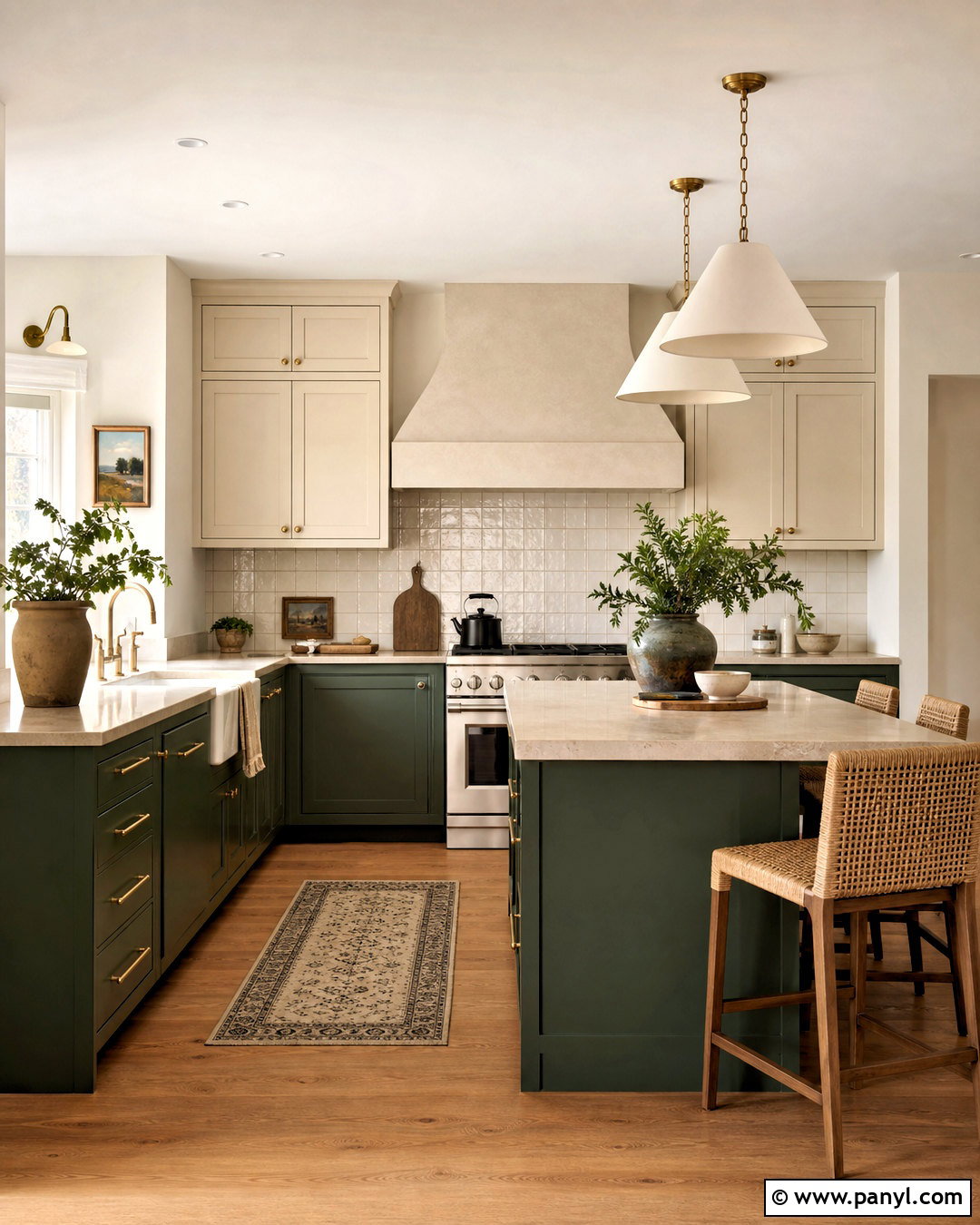 Two Tone Green And Cream Kitchen - 20 earthy green kitchen ideas