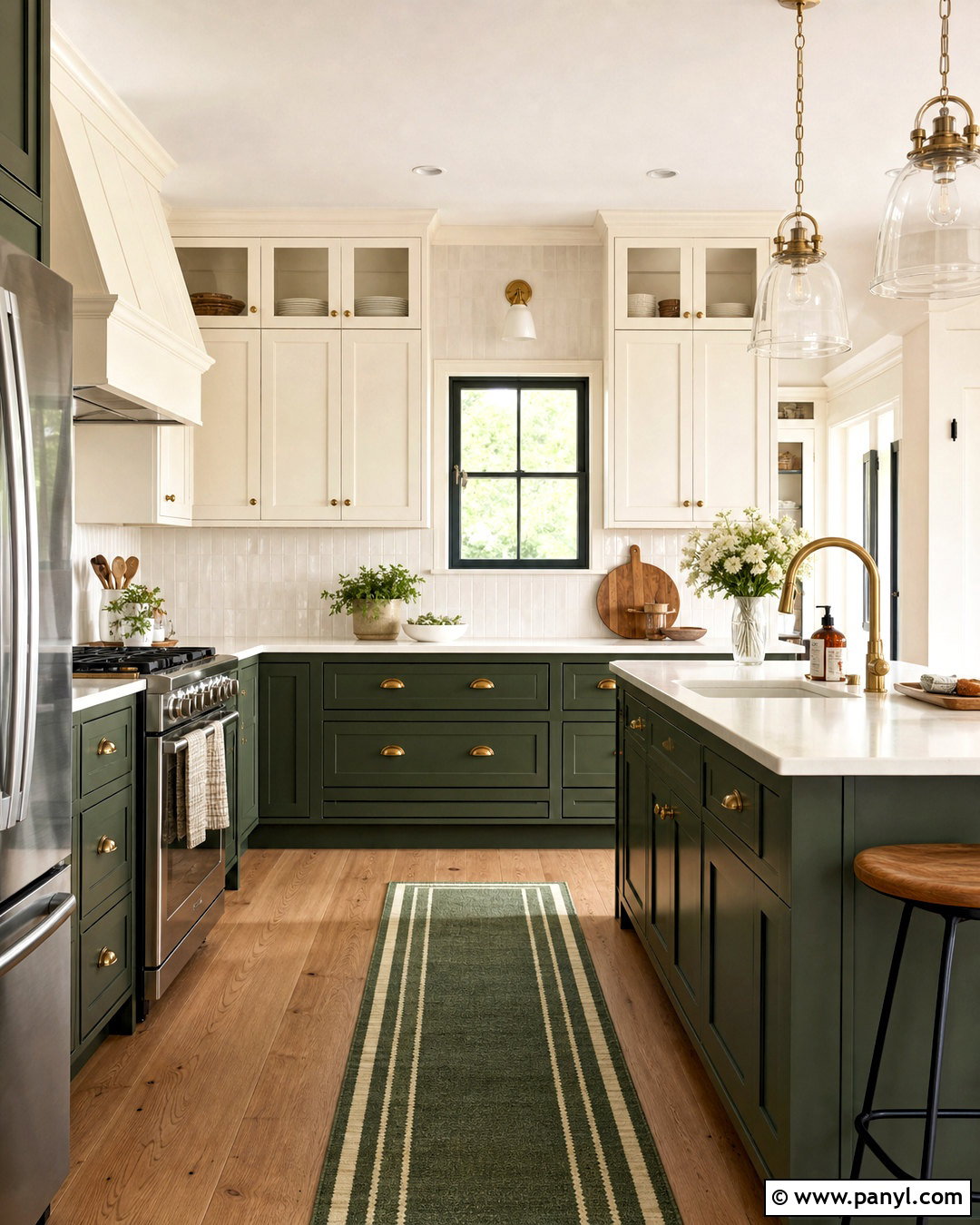 Two Tone Green And White Kitchen Cabinets - 20 green kitchen cabinets
