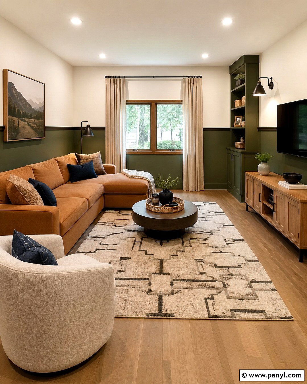 Two-Tone Green Bonus Room Walls - 20 Bonus Room Wall Color Ideas