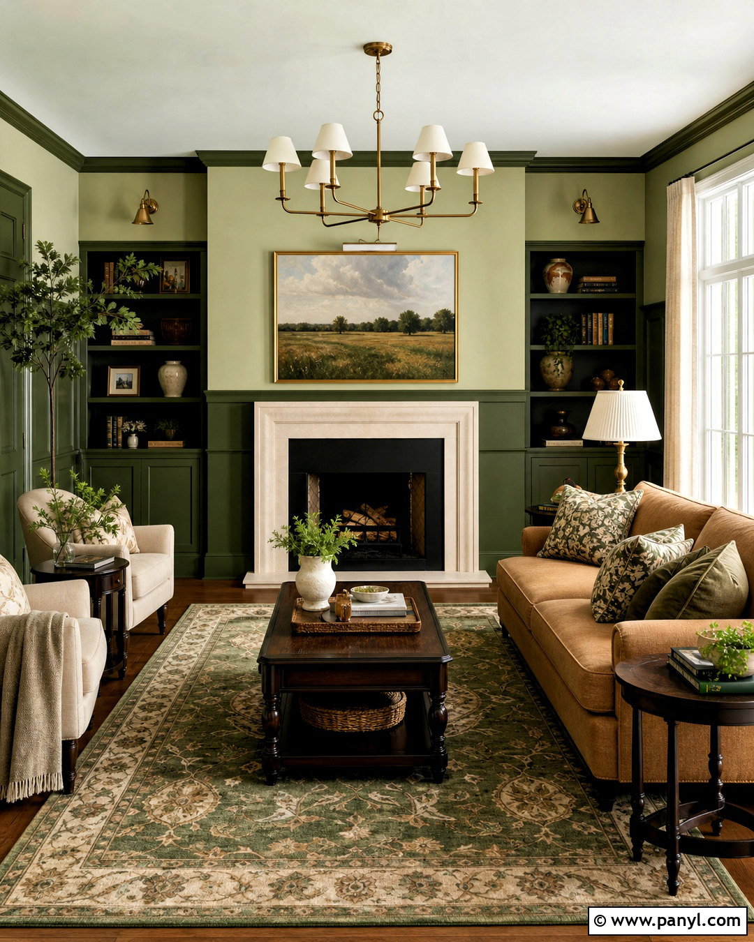 Two Tone Green Fireplace Wall - 20 green fireplace wall ideas