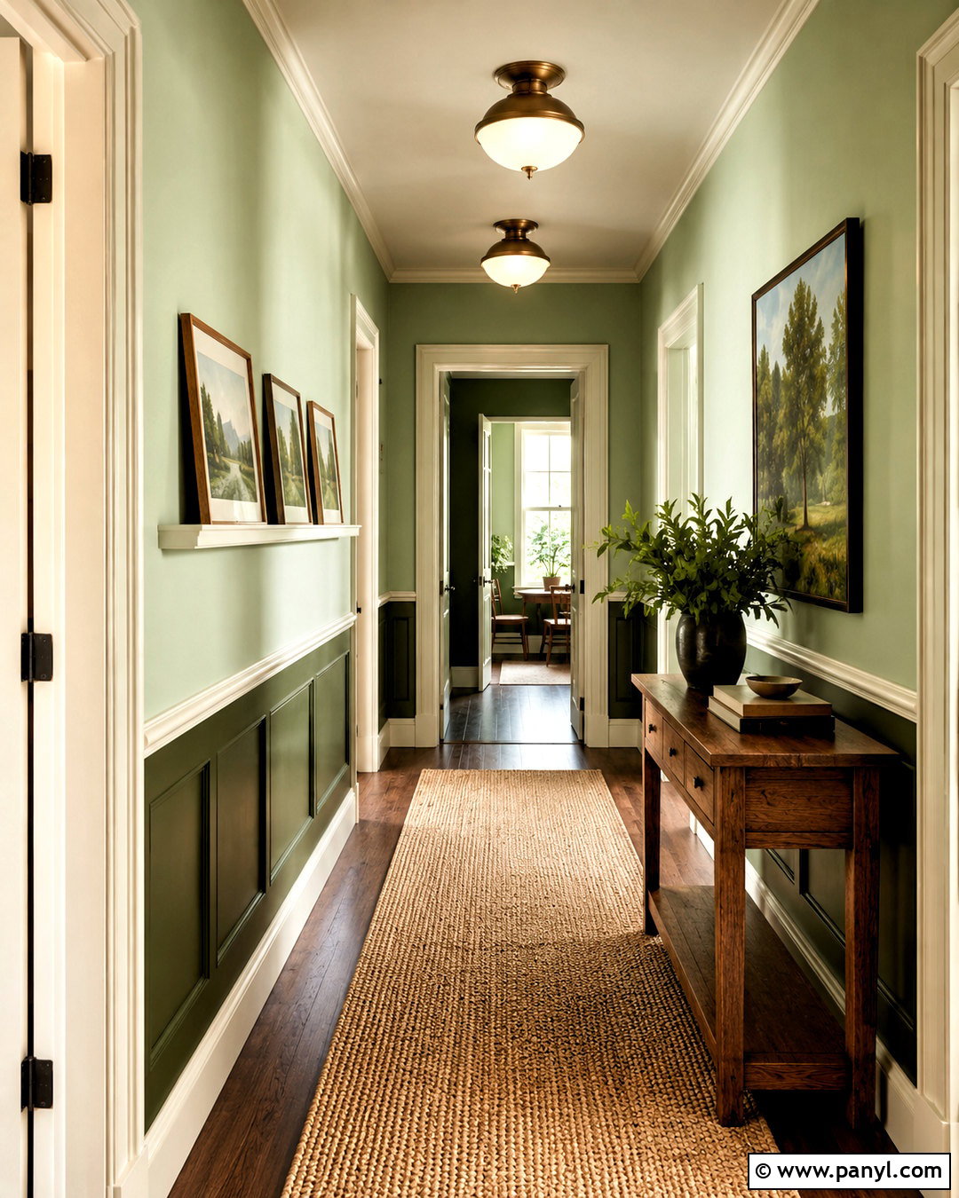 Two Tone Green Hallway Walls - 20 Warm Green Wall Color Ideas