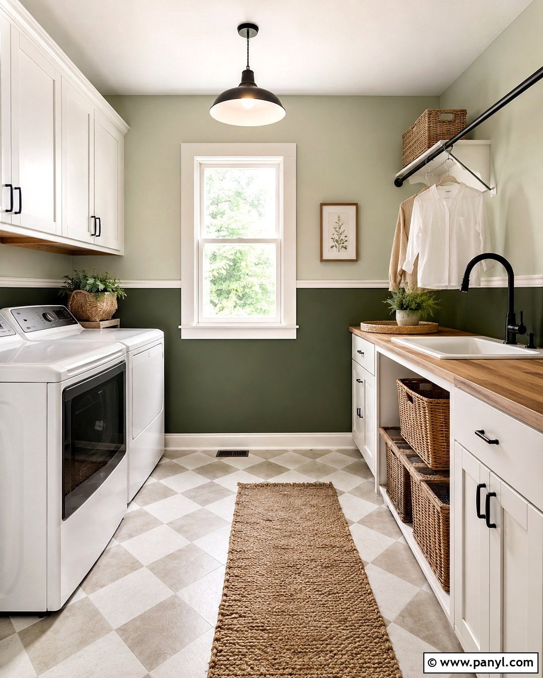 Two Tone Green Laundry Room Walls - 20 Green Walls In House Ideas