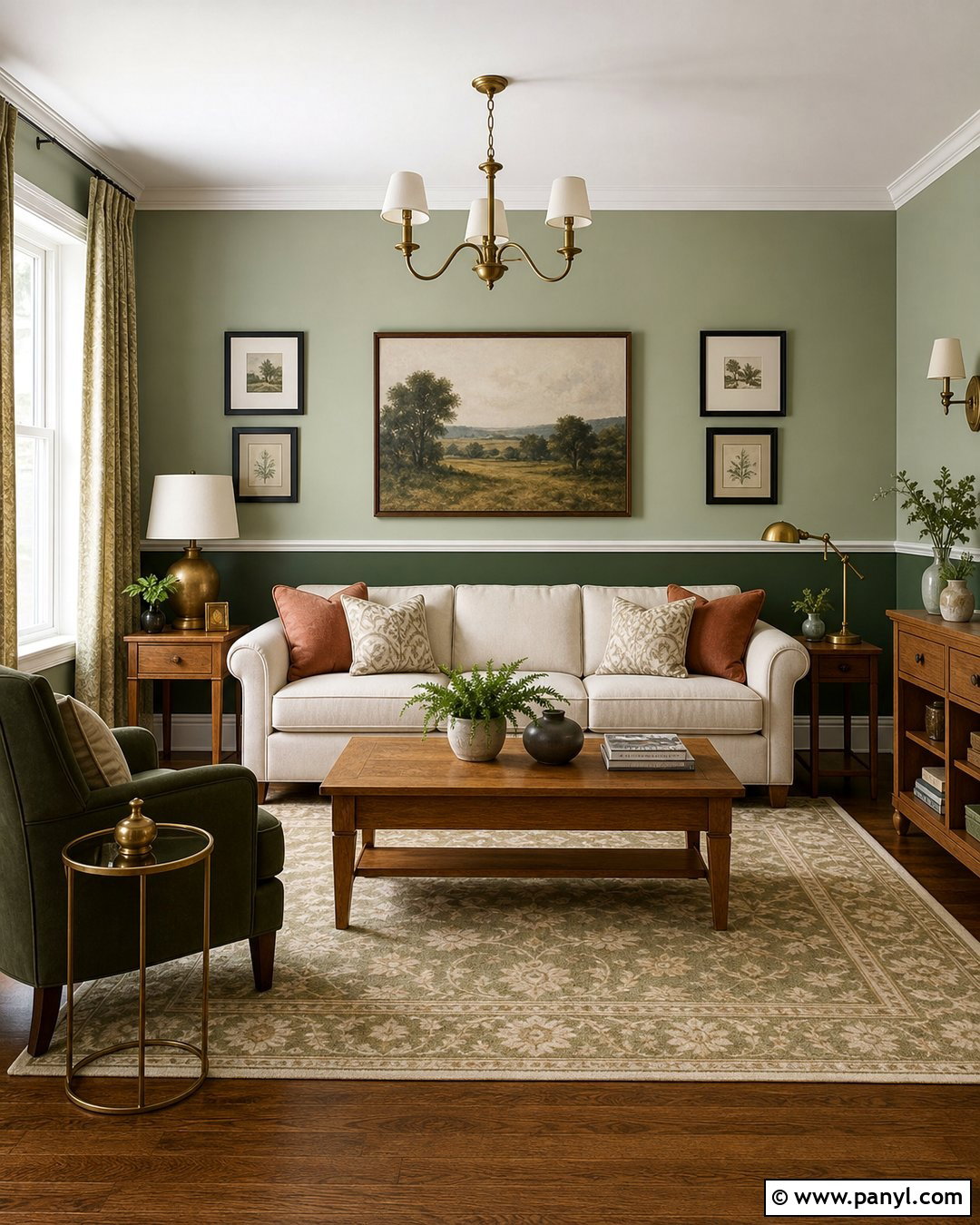 Two Tone Green Walls - 45 green painted walls
