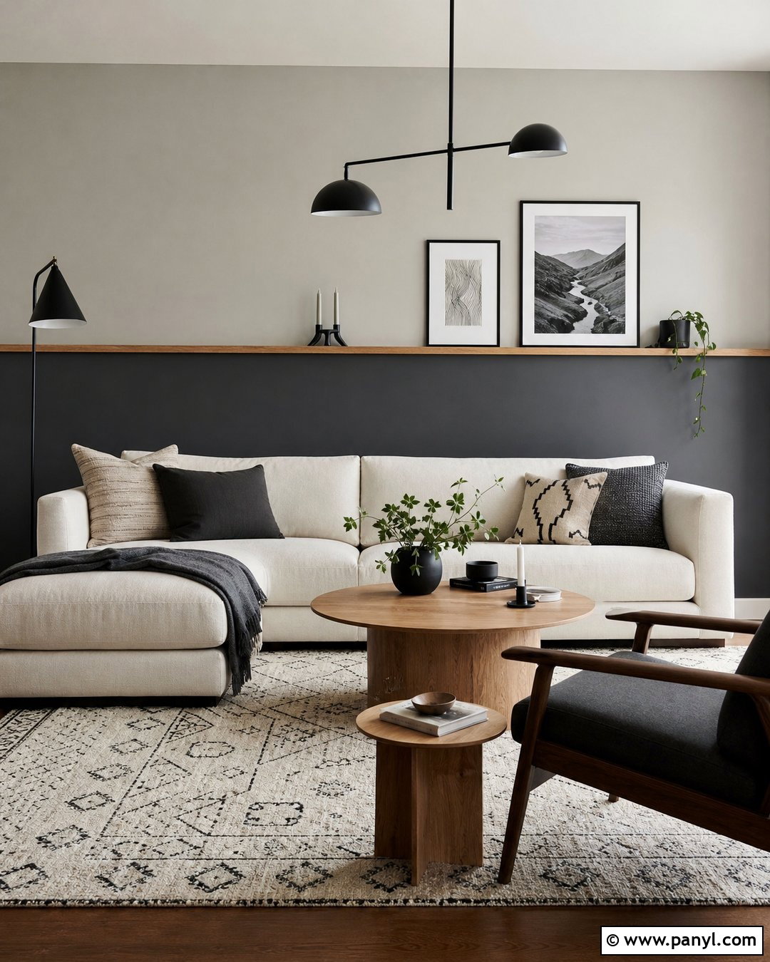 Two Tone Grey Accent Wall - 35 grey accent wall ideas