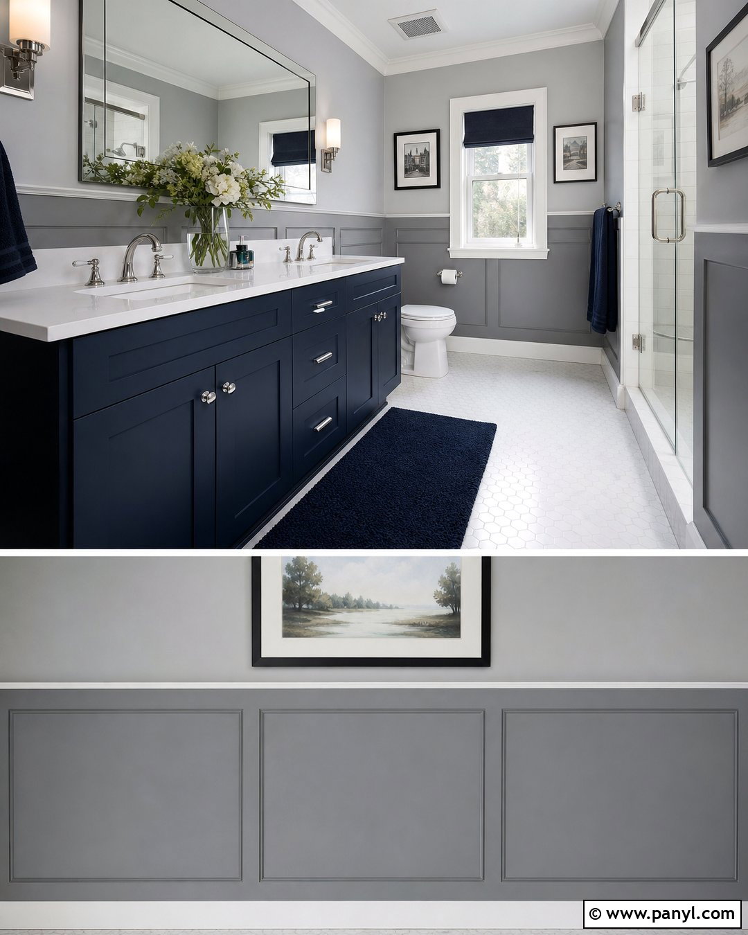 Two Tone Grey Bathroom Walls - 20 Grey For Bathroom Walls