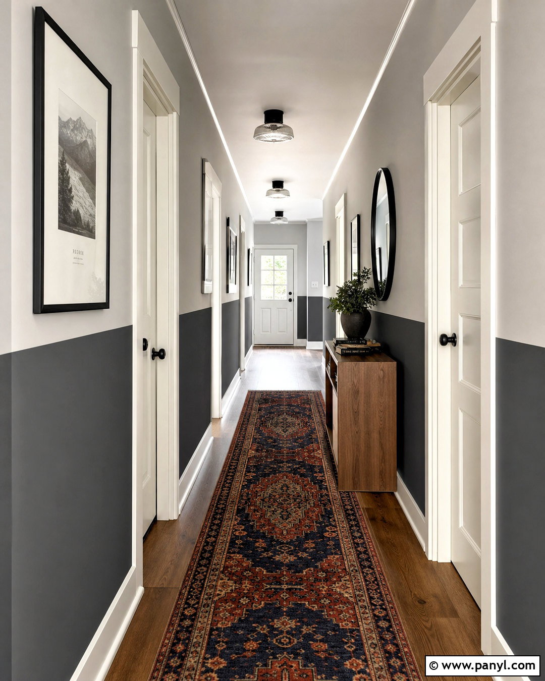 Two Tone Grey Hallway - 20 grey interior paint ideas