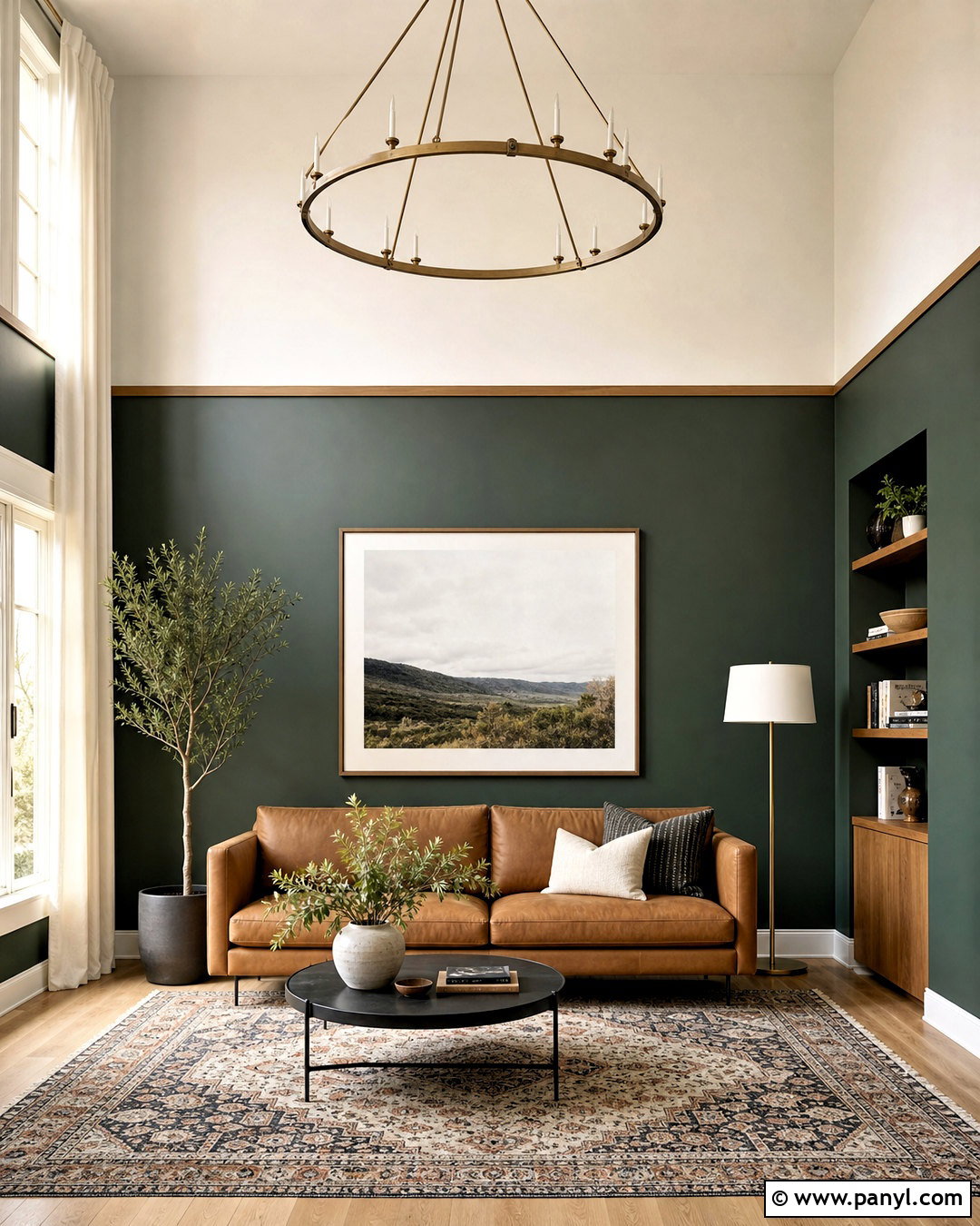Two-Tone High Ceiling Wall - 20 high ceiling wall design ideas