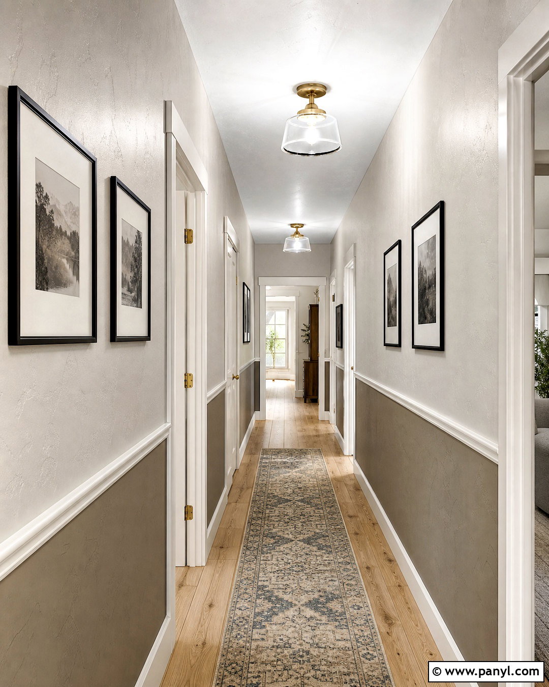 Two-Tone Knockdown Texture Hallway - 20 knockdown texture walls