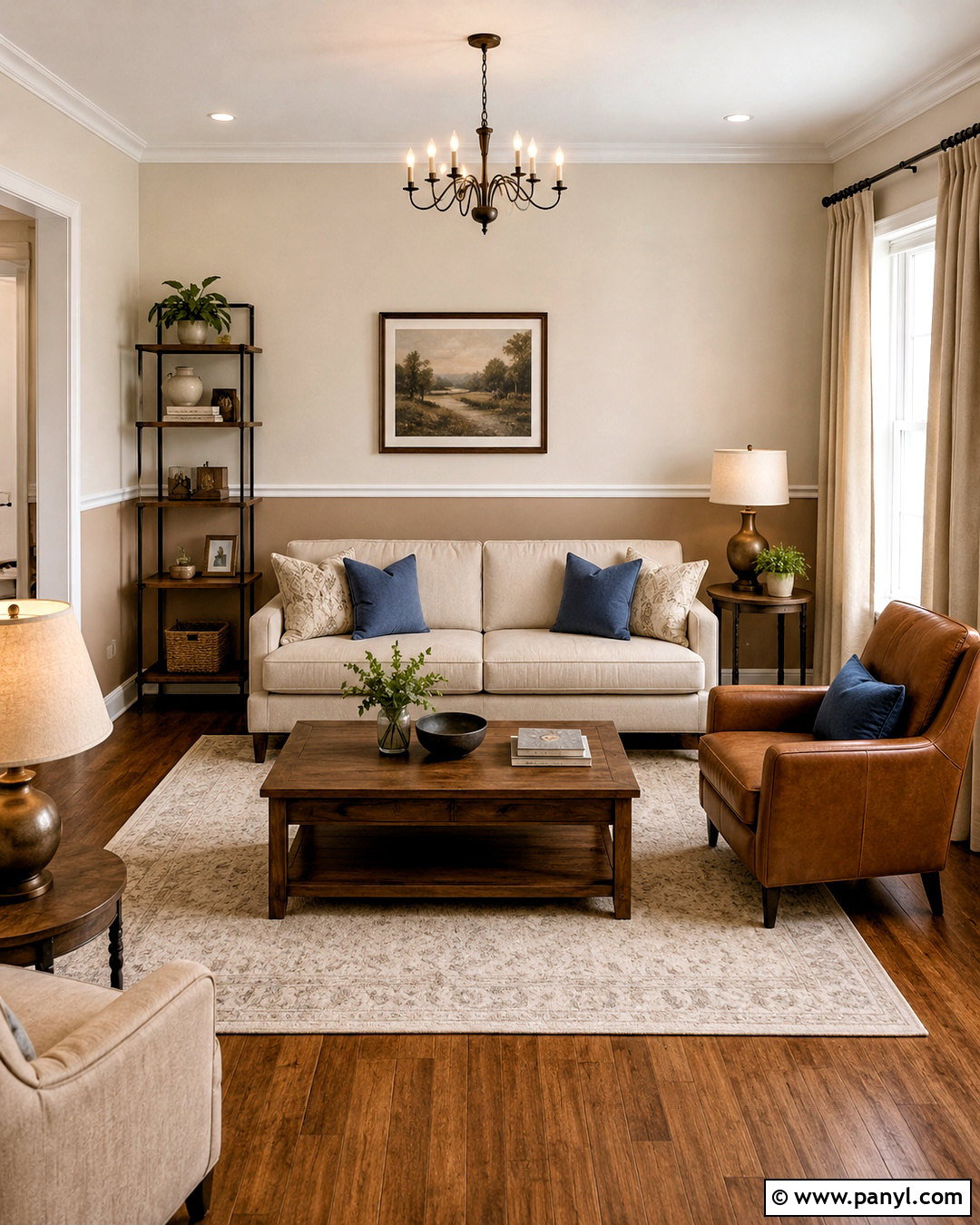 Two-Tone Light Brown Walls With Warm White - 20 light brown wall ideas