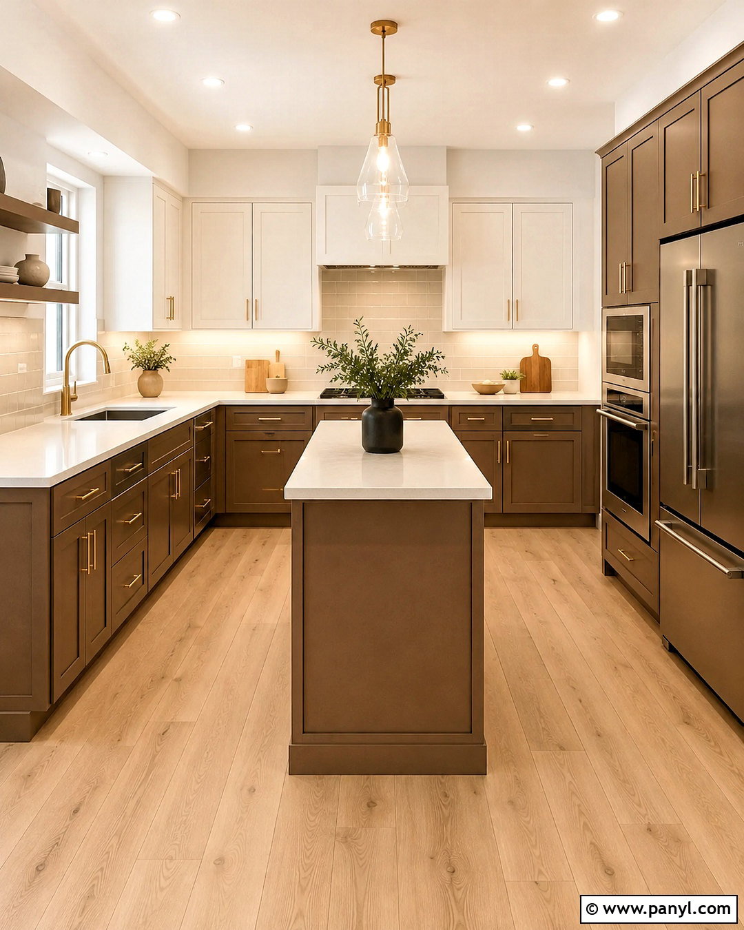 Two Tone Mocha Kitchen Cabinets - 20 mocha kitchen ideas