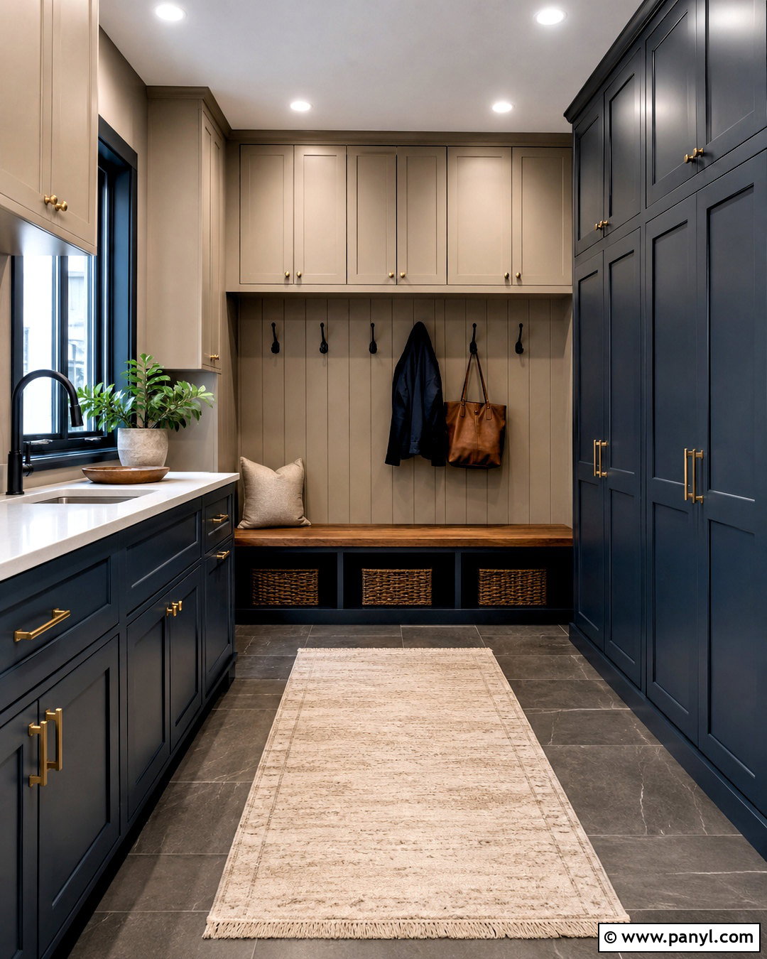 Two Tone Moody Mudroom - 20 moody mudroom ideas