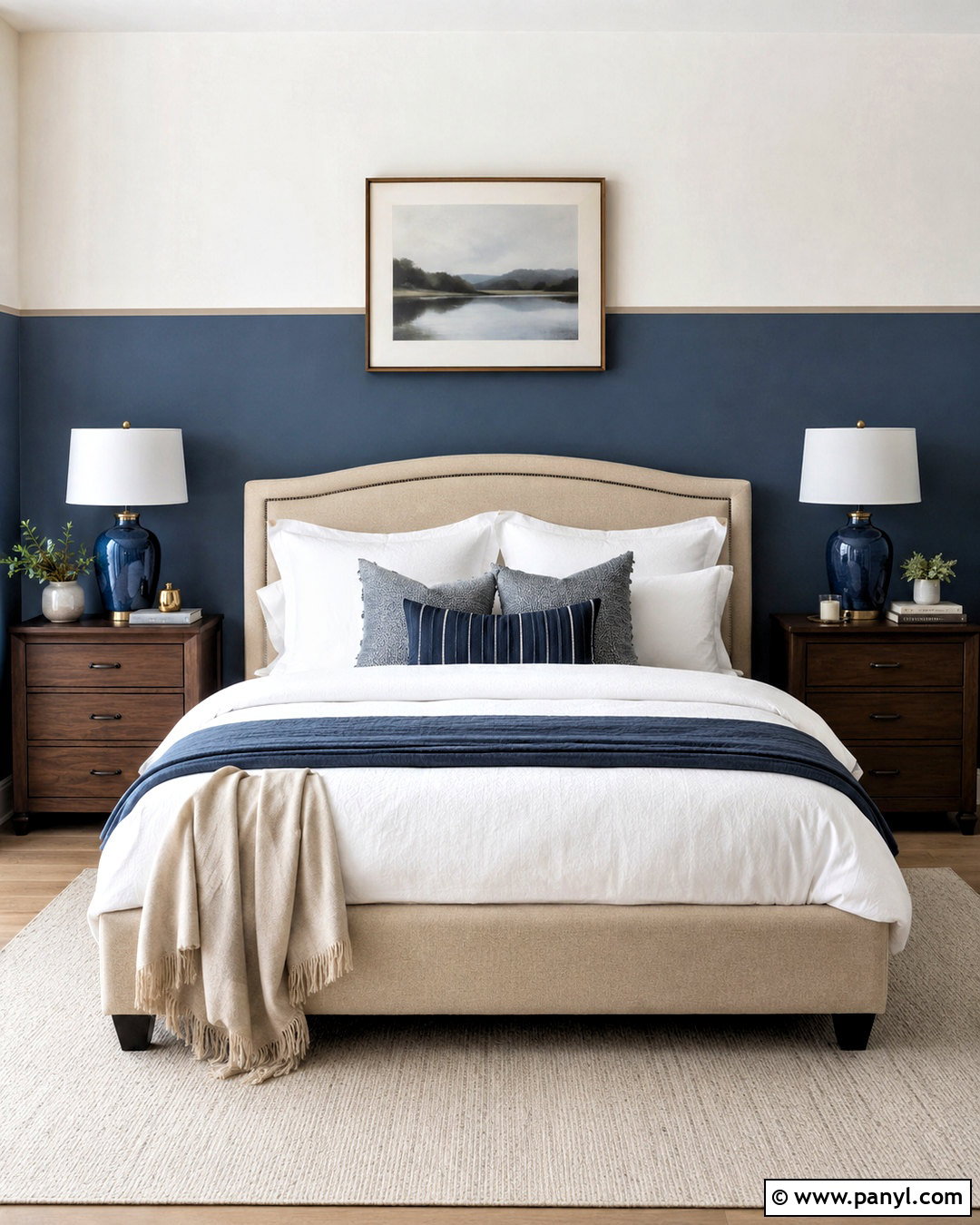 Two Tone Painted Accent Wall - 20 diy accent wall bedroom ideas