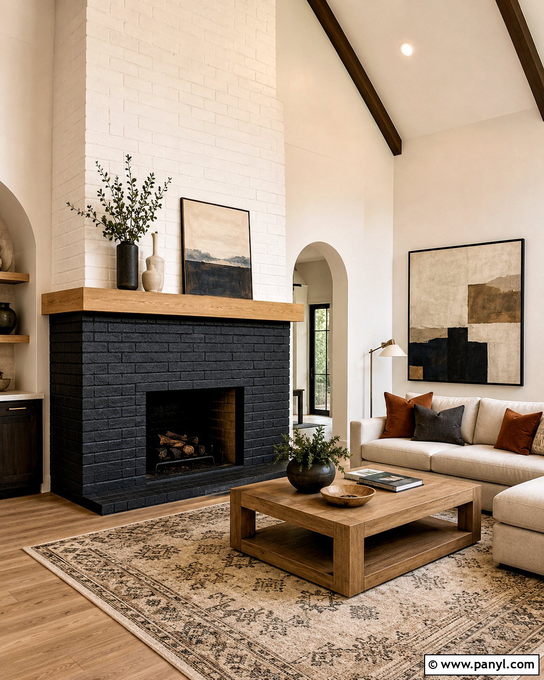 Two Tone Painted Brick Fireplace - 20 painted brick fireplace makeover ideas