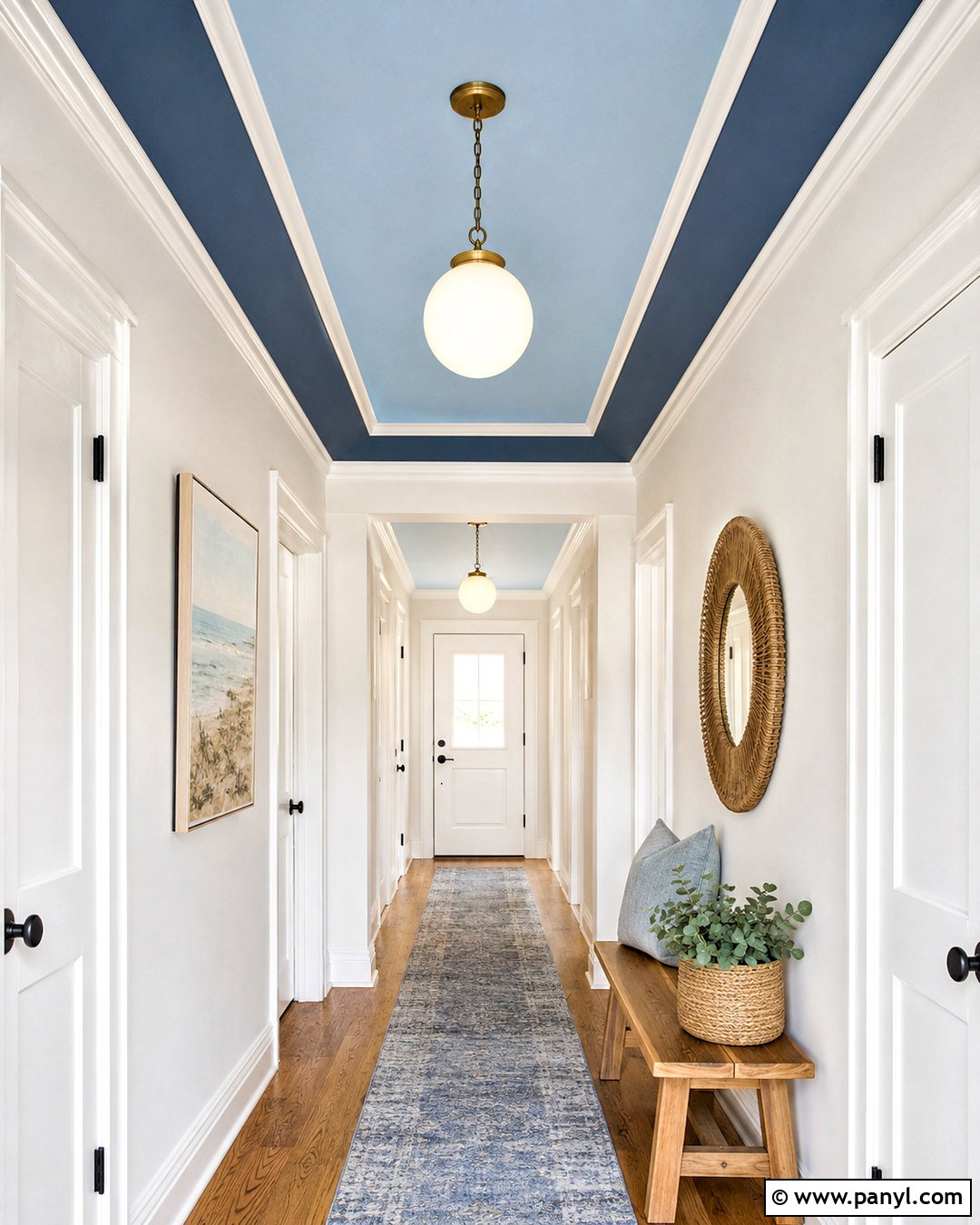 Two-Tone Painted Hallway Ceiling - 20 painted ceiling hallway ideas