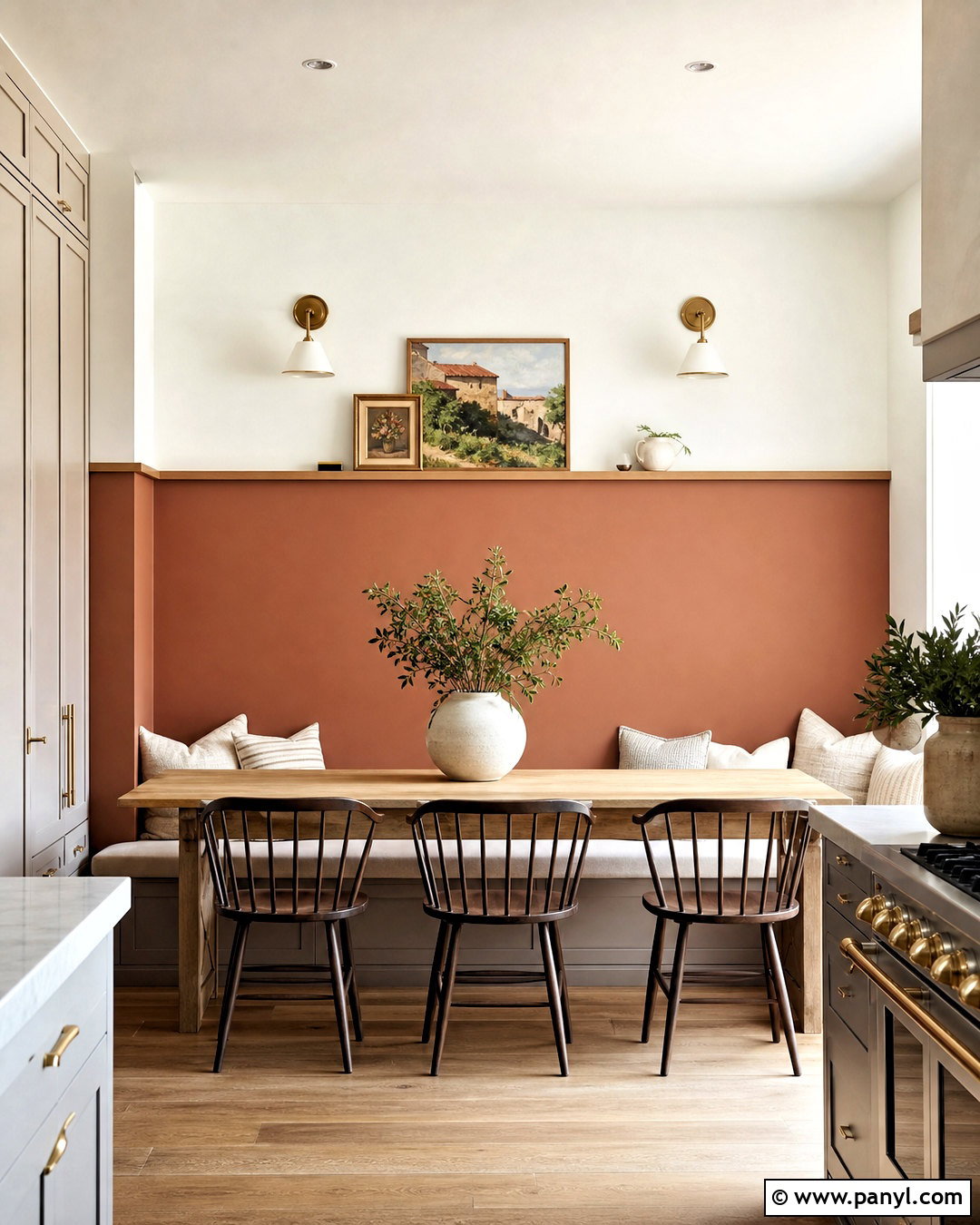 Two-Tone Painted Kitchen Feature Wall - 20 kitchen feature wall ideas