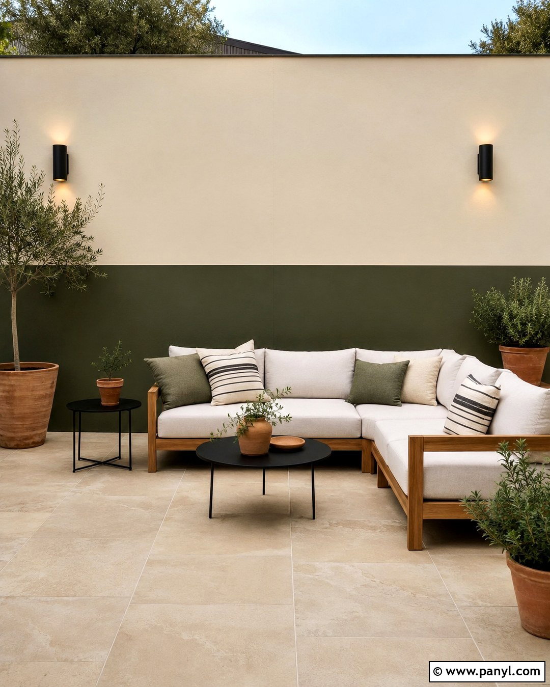 Two Tone Patio Wall - 20 Patio Wall Color Ideas