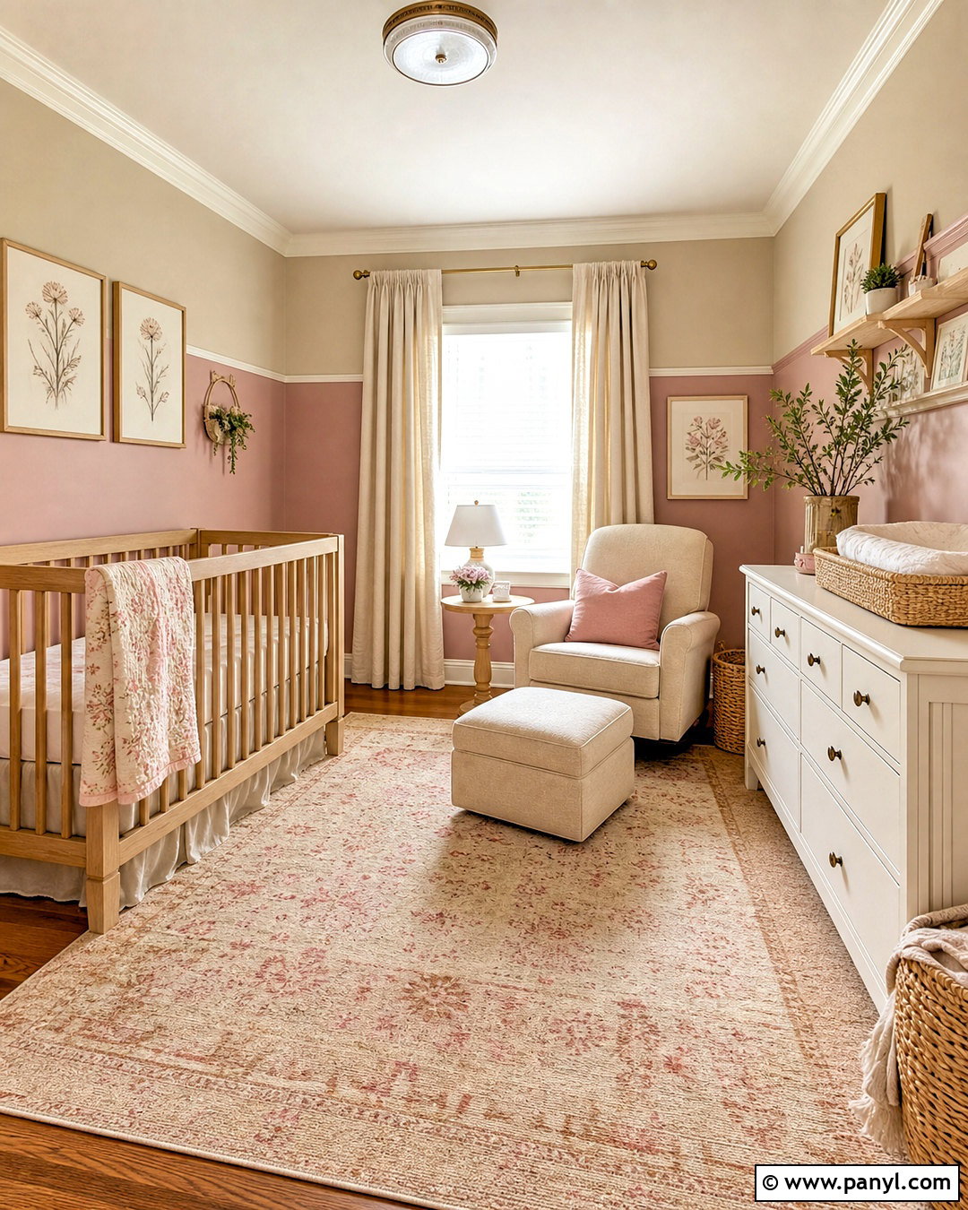 Two Tone Pink And Beige Baby Girl Bedroom Paint - 20 baby girl bedroom paint ideas