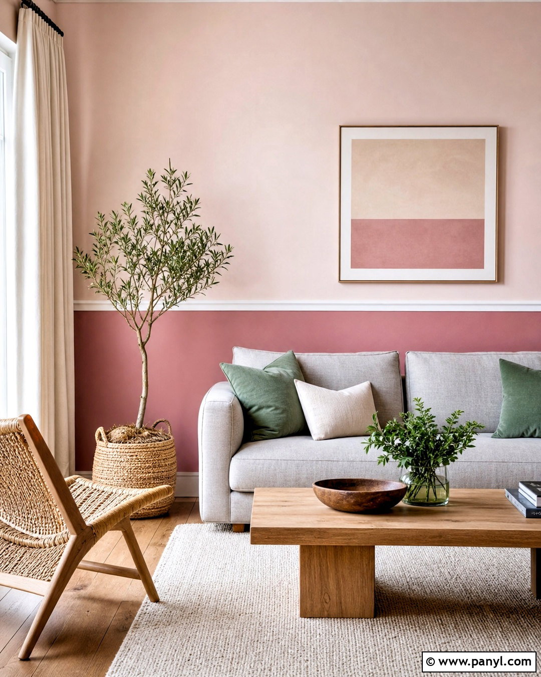 Two Tone Pink Living Room Walls - 20 pink walls living room ideas