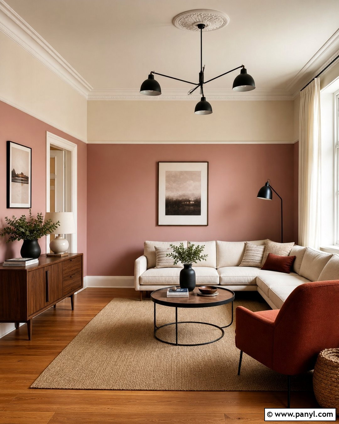Two Tone Pink Wall - 50 Pink Wall Ideas