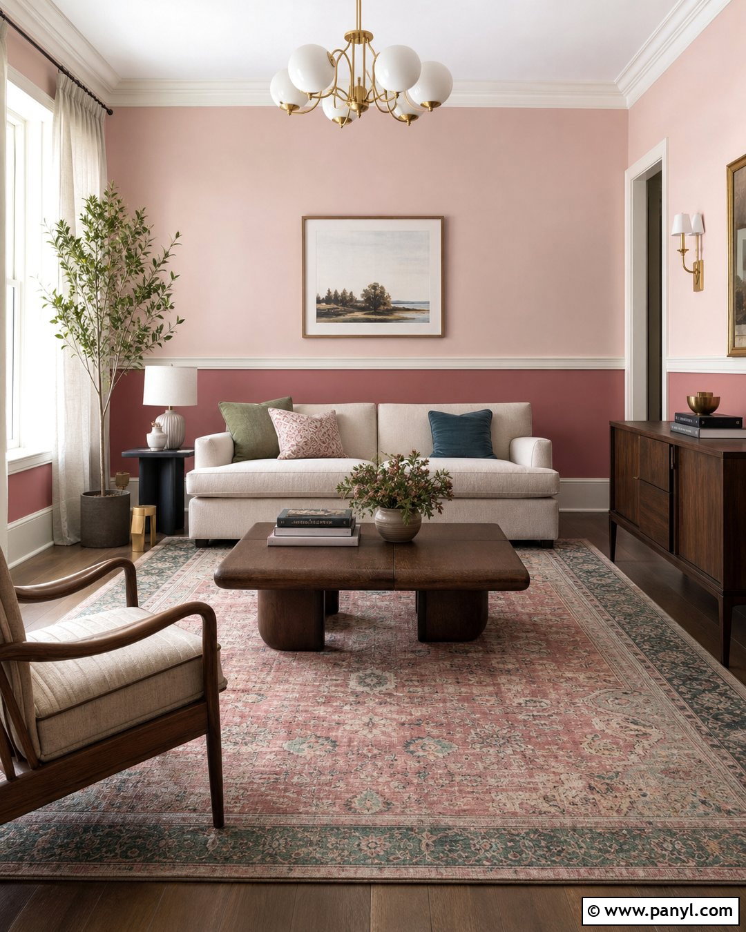 Two Tone Pink Walls - 35 Pink Wall Color Ideas
