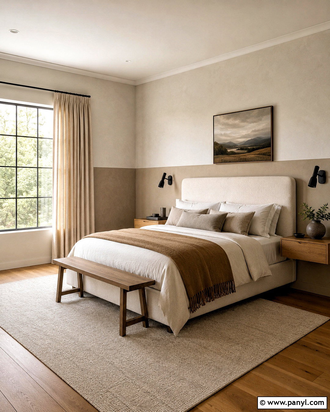 Two-Tone Plaster Bedroom Walls - 20 plastering walls ideas