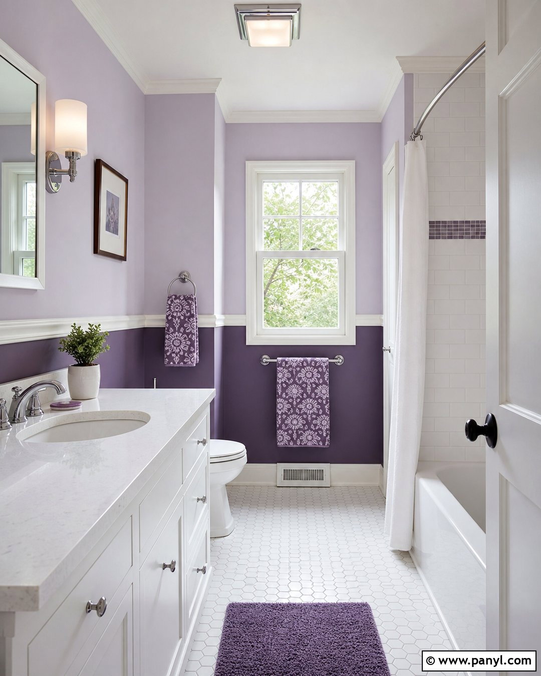 Two Tone Purple Bathroom Walls - 25 Purple Bathroom Walls