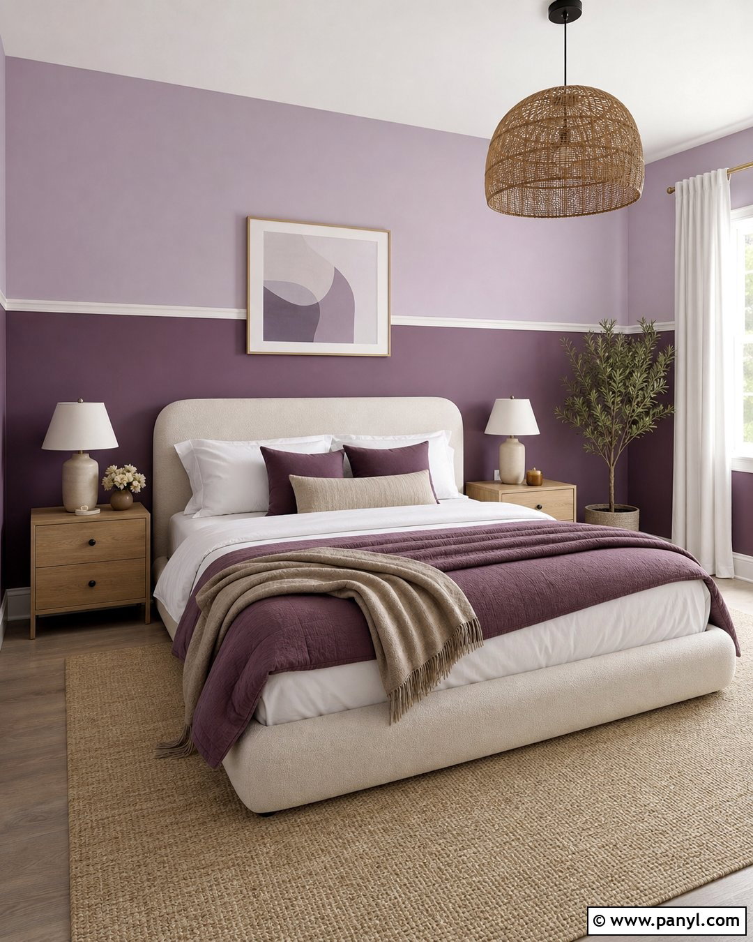 Two Tone Purple Bedroom - 20 Elegant Purple Wall Color Ideas
