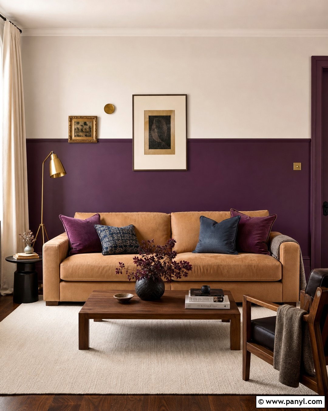 Two-Tone Purple Wall - 45 Purple Wall Ideas