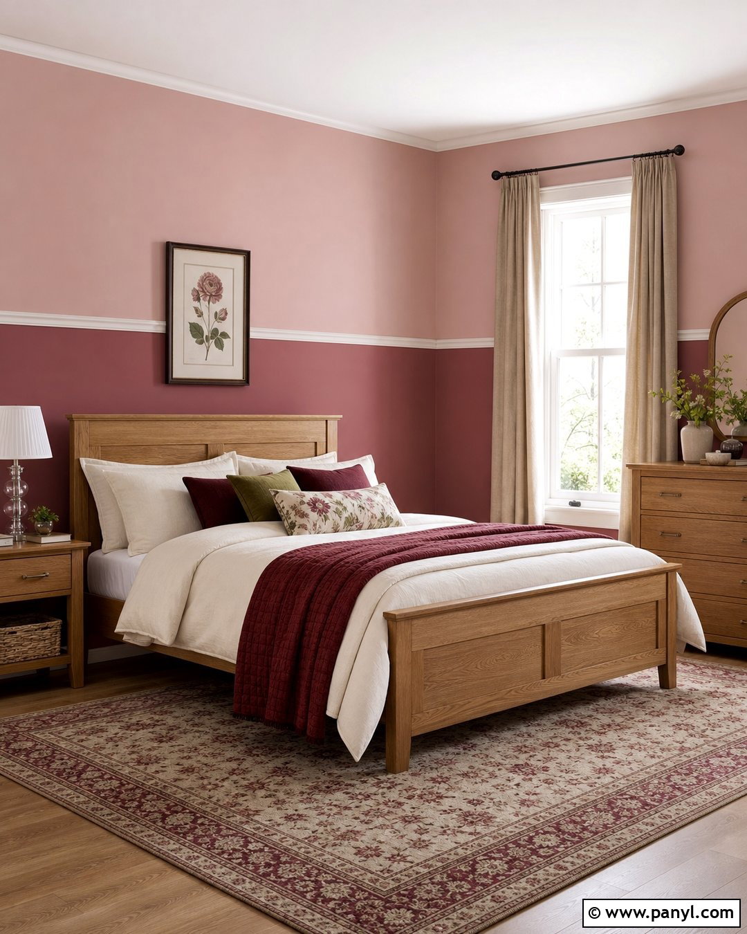 Two Tone Rose Walls - 25 Rose Wall Paint Ideas