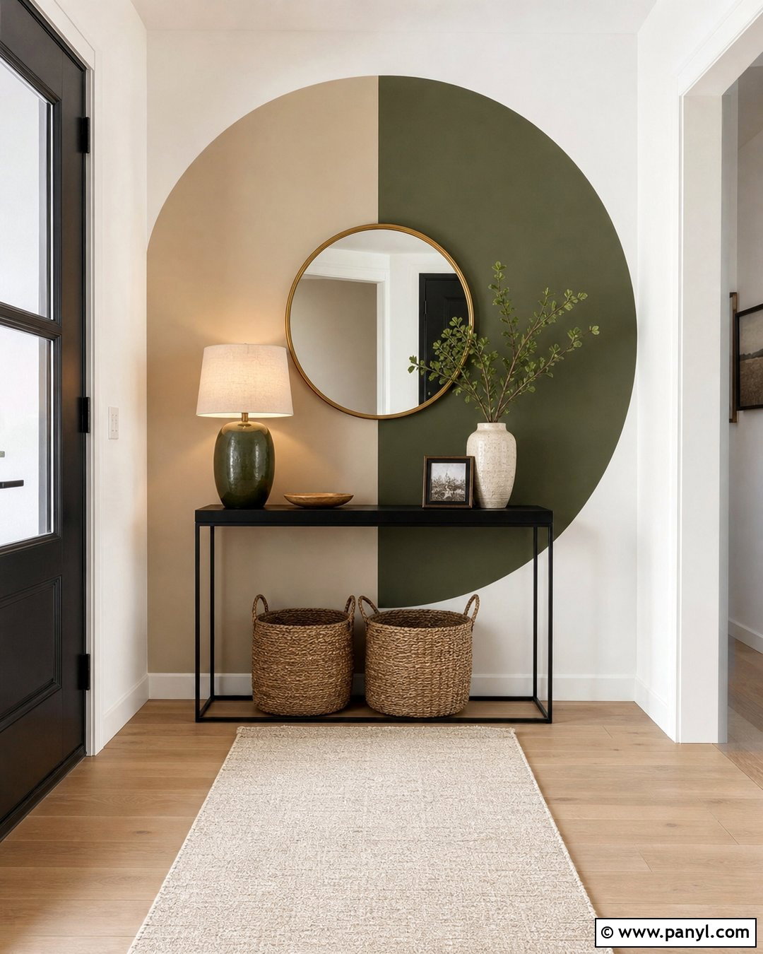 Two Tone Round Accent Wall - 20 Round Accent Wall Paint Ideas