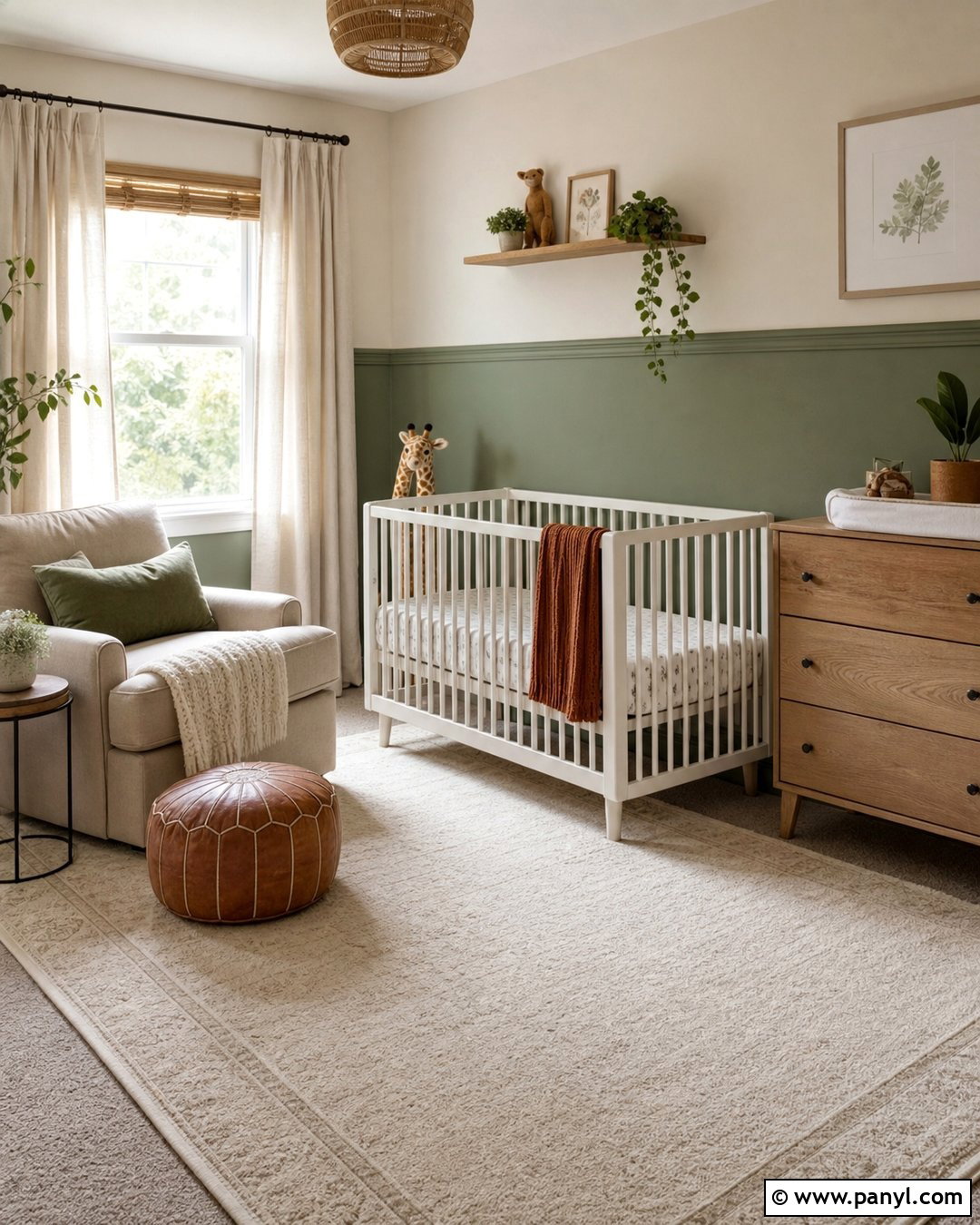 Two Tone Sage Green Nursery Walls - 20 Green Nursery Wall Color Ideas