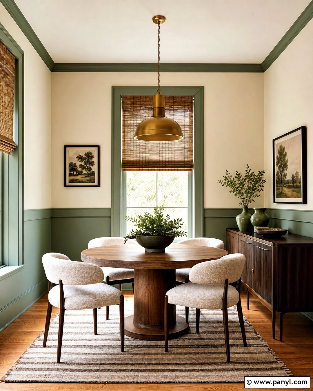 Two-Tone Sage Green Walls - 20 sage wall color ideas