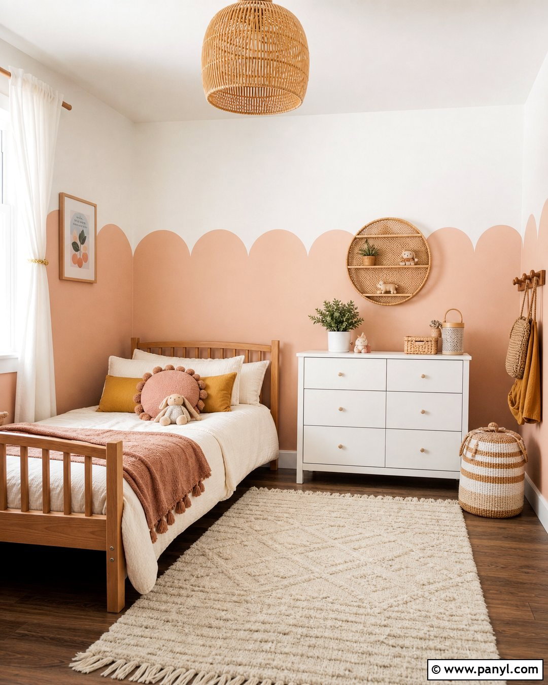Two Tone Scalloped Wall - 20 Painting Two Colors On One Wall Ideas